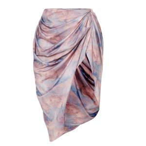 SOLD!!!! (Renaissance Cloud Print Ruched Midi Skirt- PLT)